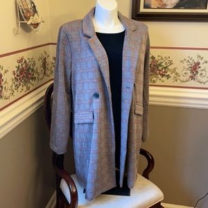 NWT Philosophy long lightweight plaid jacket, blazer, coat, polyester/rayon